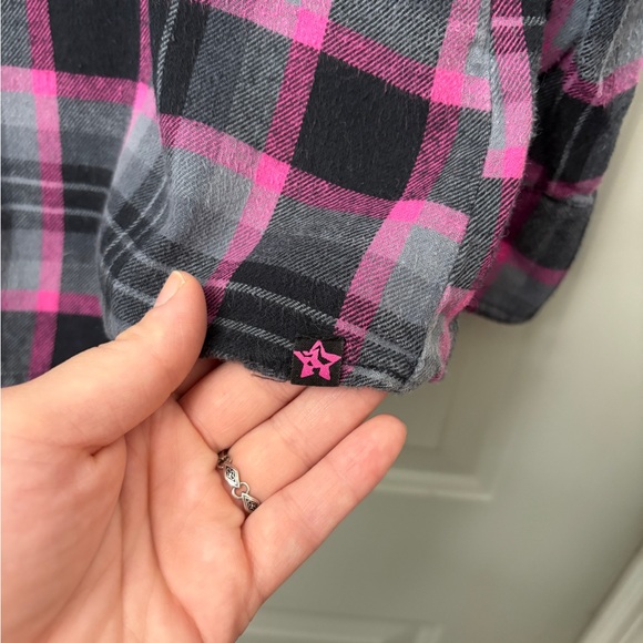 Vintage Nollie Pink and Gray Plaid Button Down Shirt - Picture 2 of 7